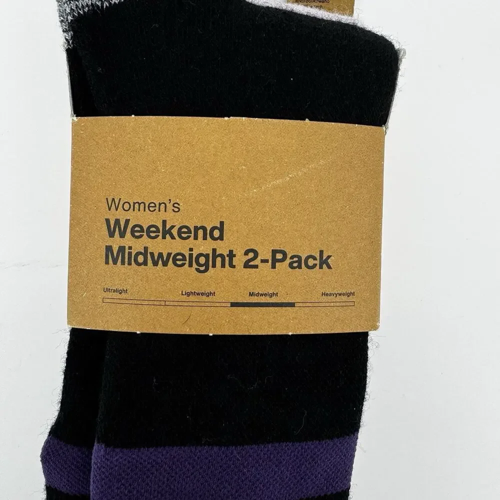Burton Women’s Weekend Midweight Ski Socks 2 Pack Elderberry Medium/Large